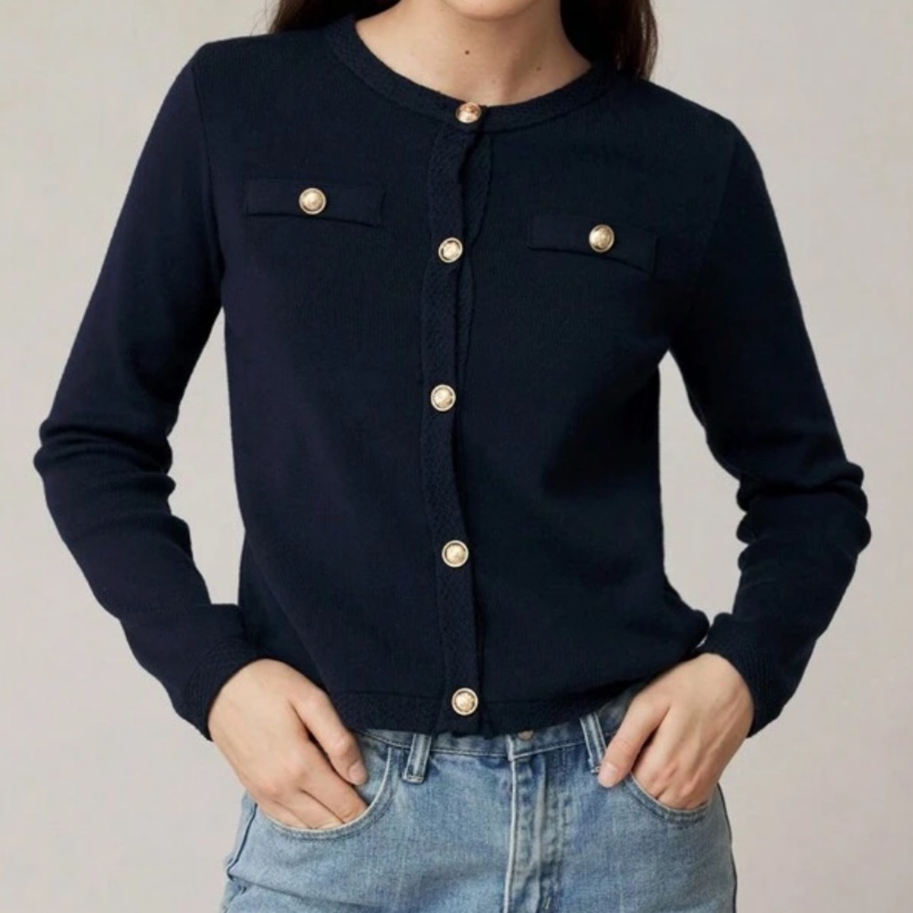 Milano black Cardigan with Gold Buttons